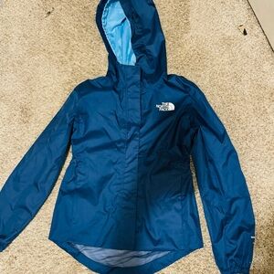 The North Face Blue Hooded Rain Jacket